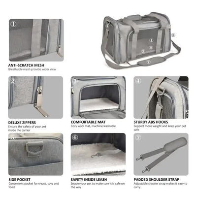Large Portable Foldable Pet Carrier in Pink - Durable, Stylish and Convenient