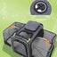 Gray & Green Expandable & Foldable Pet Carrier Bag - Spacious Comfort for Your Pet!