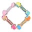 2 Pack Durable Rope & Tennis Ball Dumbbells - Chew, Tug & Fetch - Yellow & Blue