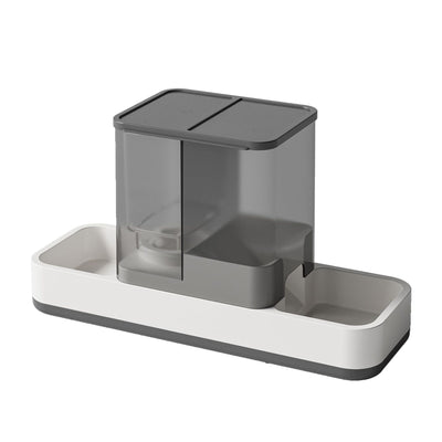 Grey 2-in-1 Automatic Pet Gravity Dispenser for Water and Food