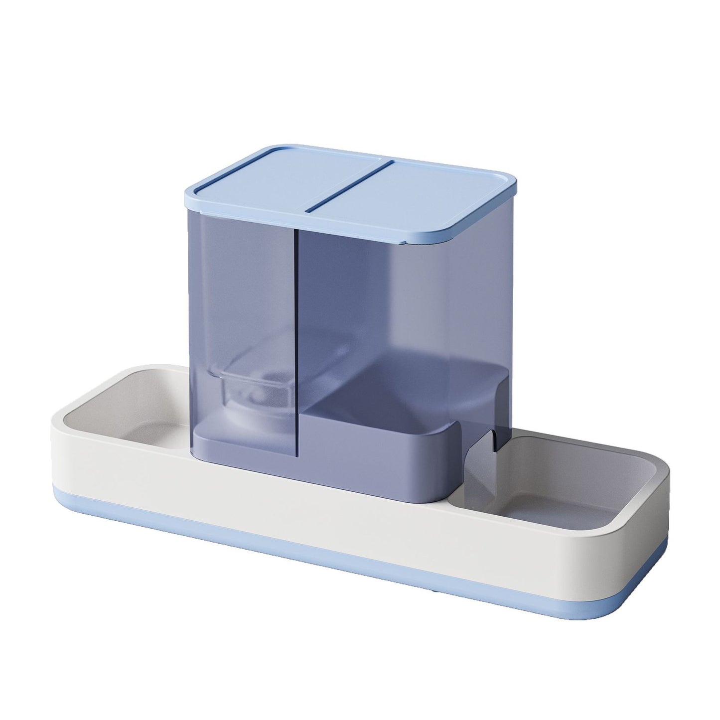 Blue 2-in-1 Automatic Pet Gravity Dispenser for Water and Food
