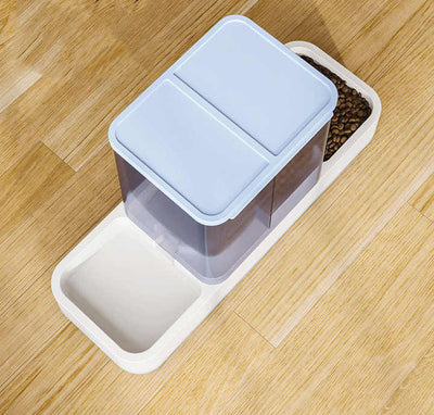 Blue 2-in-1 Automatic Pet Gravity Dispenser for Water and Food
