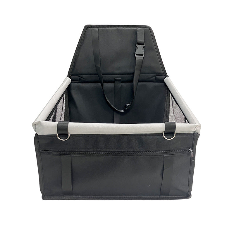 Black and Grey Adjustable and Portable Car Seat for Dogs with Safety Harness