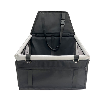 Black and Grey Adjustable and Portable Car Seat for Dogs with Safety Harness