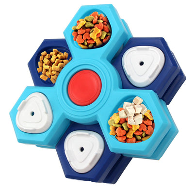 2Pcs Interactive Dog Puzzle Toy - 4 Spinning Layers with Treat Dispensing Feeder for Mental Stimulation!