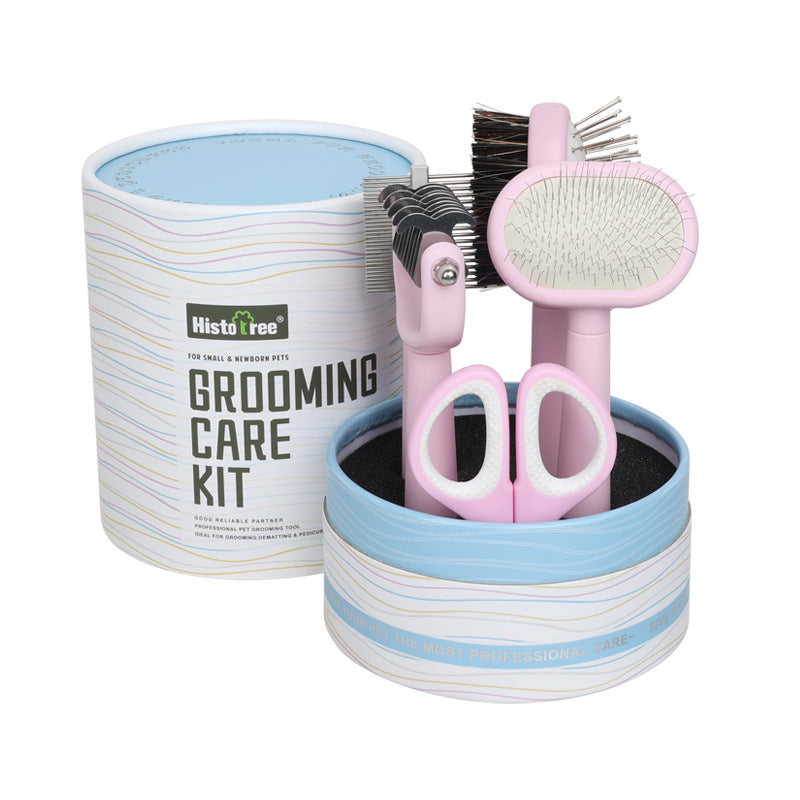 5-in-1 Grooming Care Kit for Smaller Cats and Dogs - Pink
