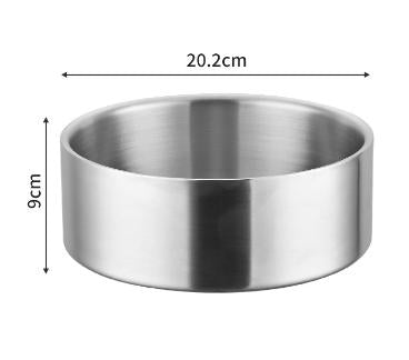 64oz Large Premium Stainless Steel Pet Bowl - Non-Slip, Anti-Tip - Durable & Easy to Clean - Silver
