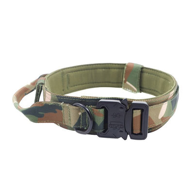 Heavy Duty Tactical Dog Collar - Adjustable - Camouflage (Large)