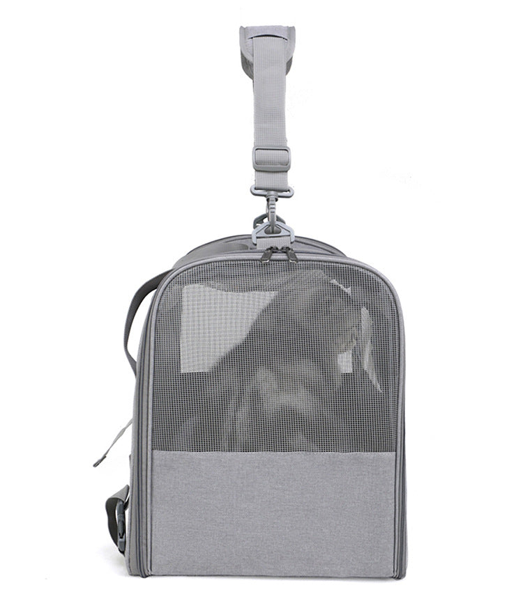 Black Soft-Sided Foldable Pet Carrier with Plush Bedding - Fits Cats & Small Dogs Under 6kg