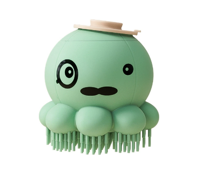 2-Pack Bathing Brush with Shampoo Dispenser - Soft Silicone Massager for Dogs & Cats - Green