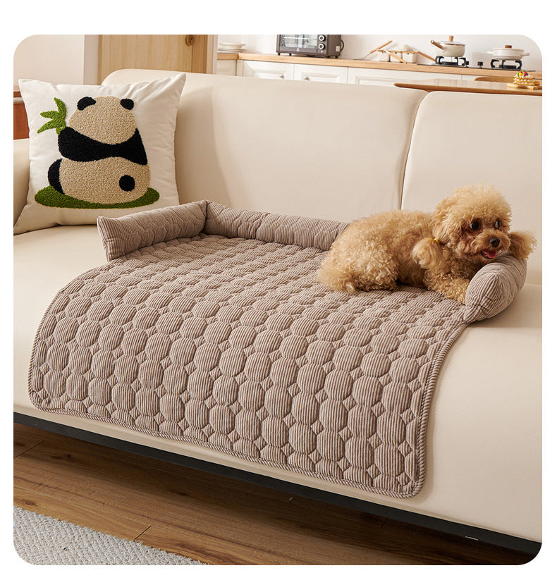 Plush & Stylish Diamond Lattice Non Slip Sofa Protector 75x75cm - Brown