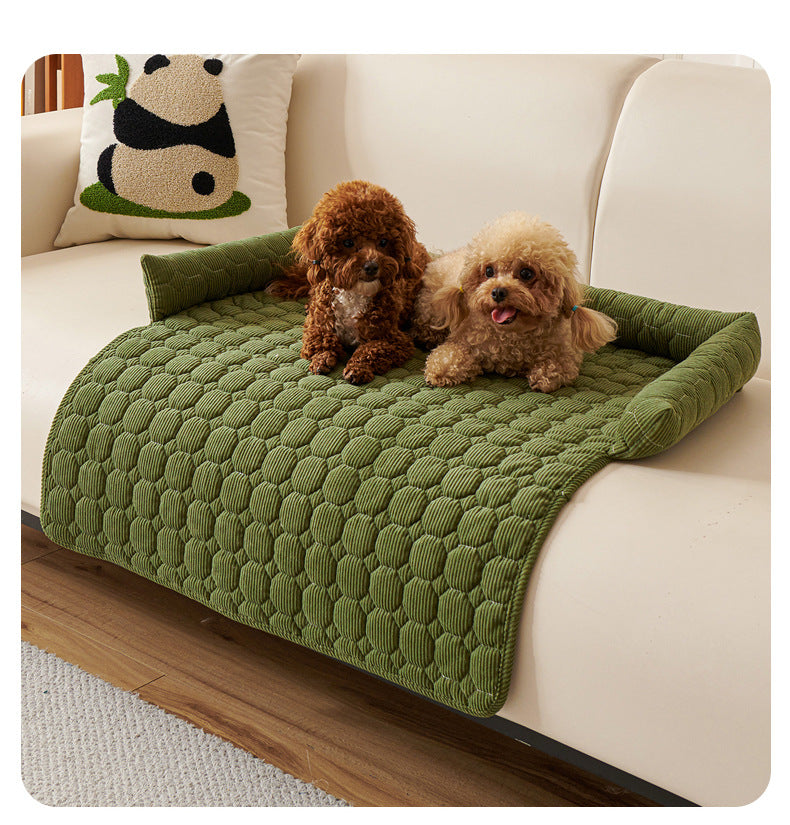 Plush & Stylish Diamond Lattice Non Slip Sofa Protector 75x75cm - Green
