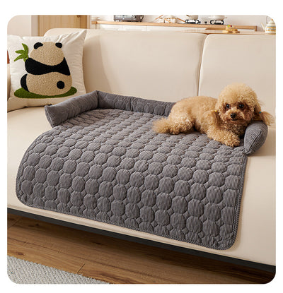 Plush & Stylish Diamond Lattice Non Slip Sofa Protector 75x75cm - Grey