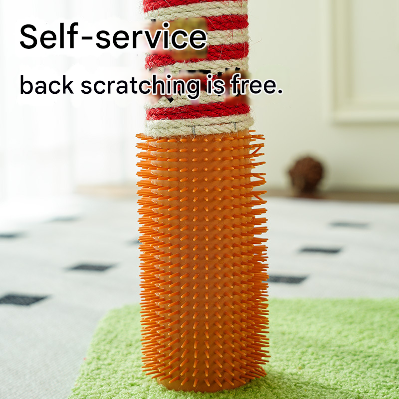 Compact & Colourful Sisal Scratching Post with Hanging Ball Toy