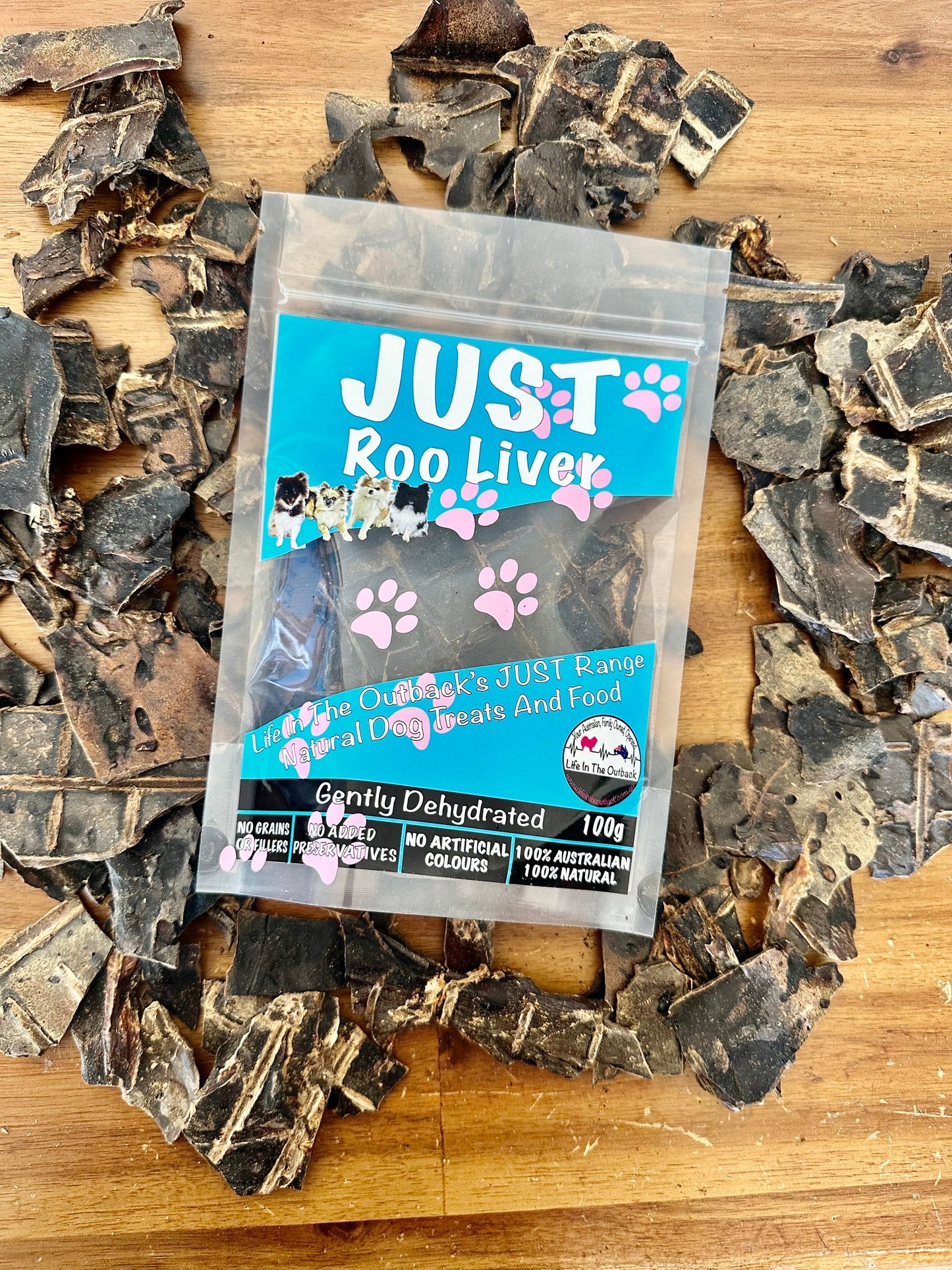 100g JUST Roo Liver - Premium Dog Treats