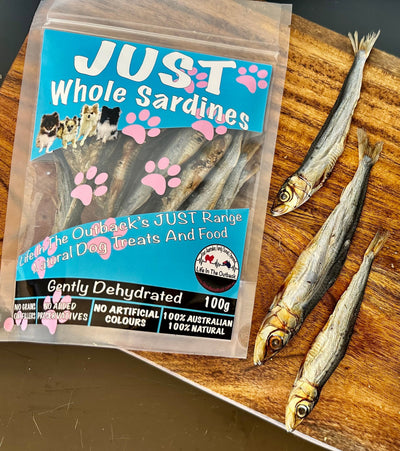 100g JUST Whole Sardines - Premium Dog Treats