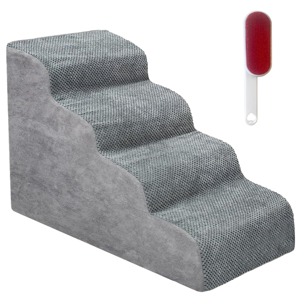 4 Tier Non-Slip Foam Dog Steps for High Beds or Couches