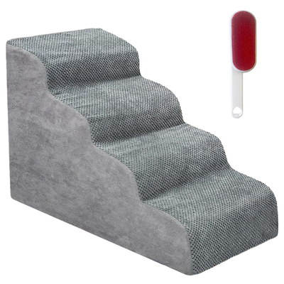 4 Tier Non-Slip Foam Dog Steps for High Beds or Couches