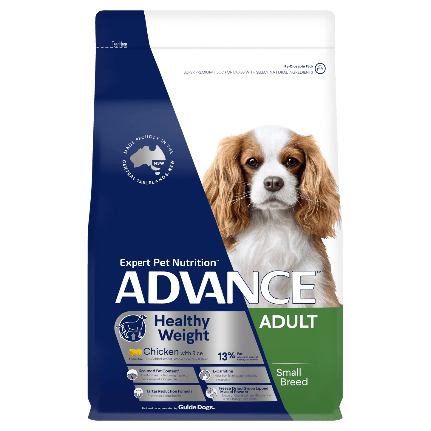 Advance Adult Dog Food for Small Breeds – Healthy Weight 2.5kg