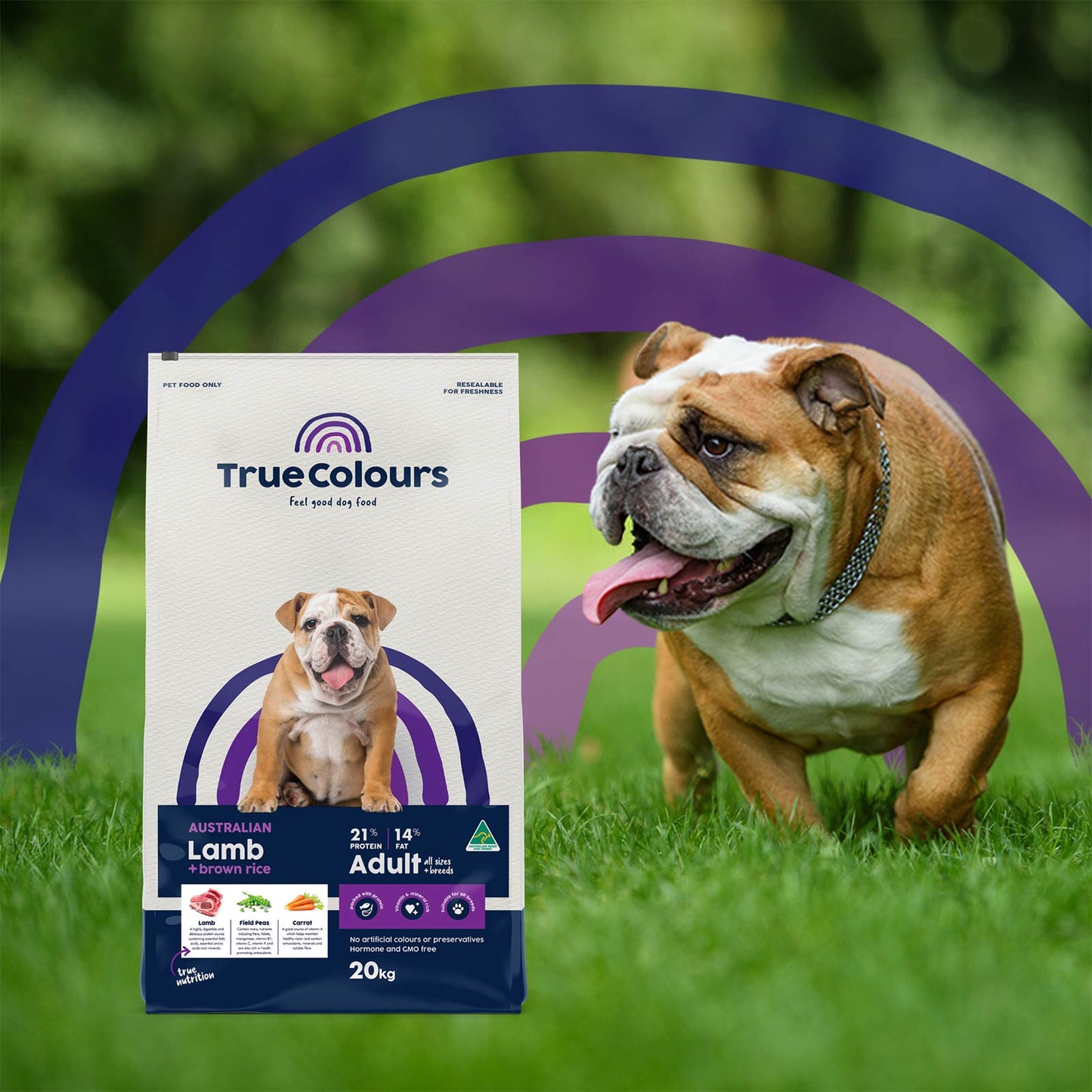 True Colours 100% Balanced Adult Dog Food – Australian Lamb + Brown Rice