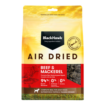 Black Hawk Dog Food – Air Dried Beef & Mackerel - Also Use as a Tasty, High Protein Treat! 450g