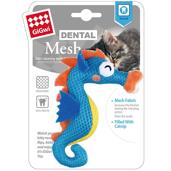 GiGwi Dental Mesh Catnip Seahorse - For Clean and Healthy Cat Teeth!