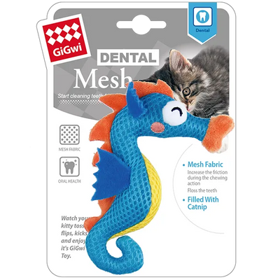 GiGwi Dental Mesh Catnip Seahorse - For Clean and Healthy Cat Teeth!