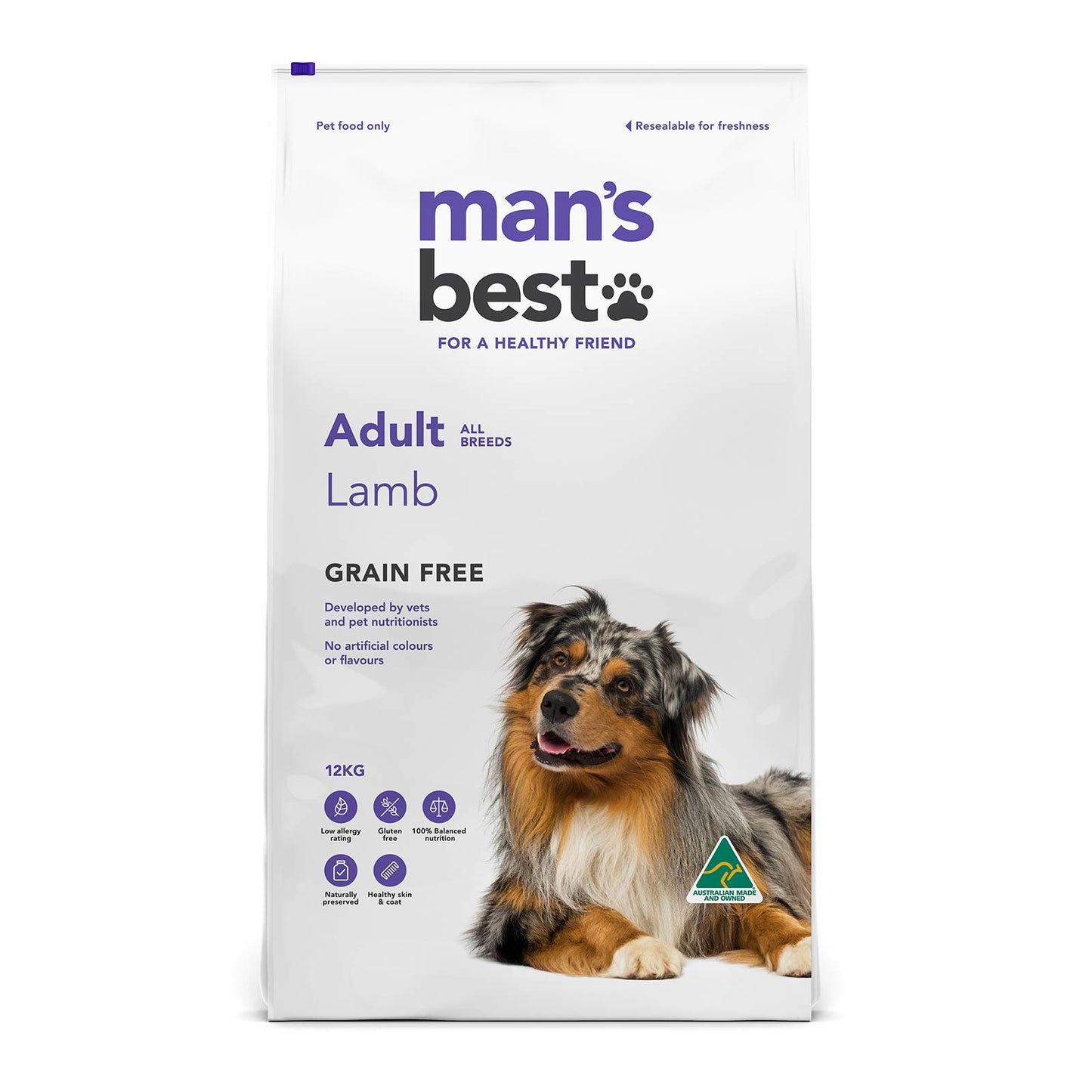 Man’s Best – Premium Grain Free Adult Dog Food – Lamb