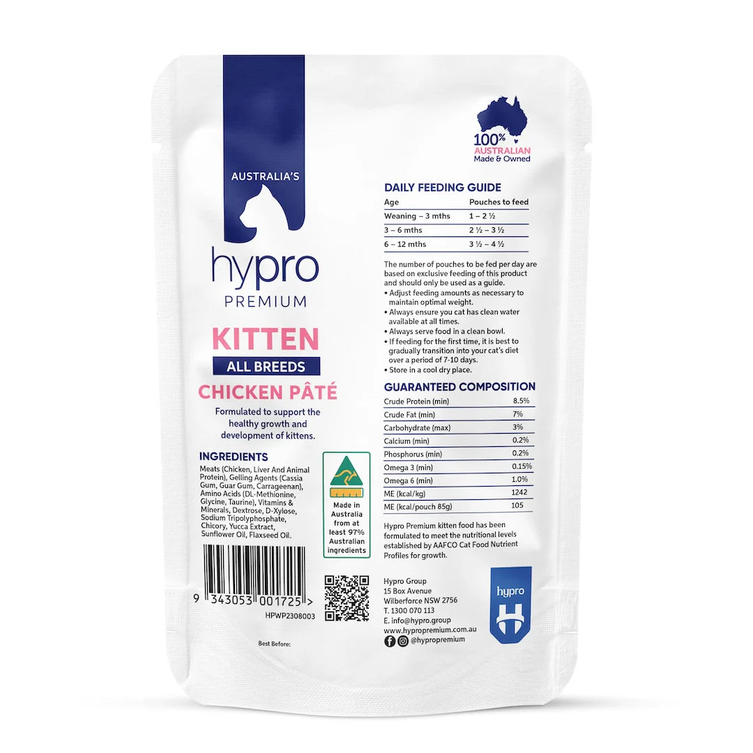 Hypro Premium Kitten - Grain Free Chicken Pate - 12 x 85g