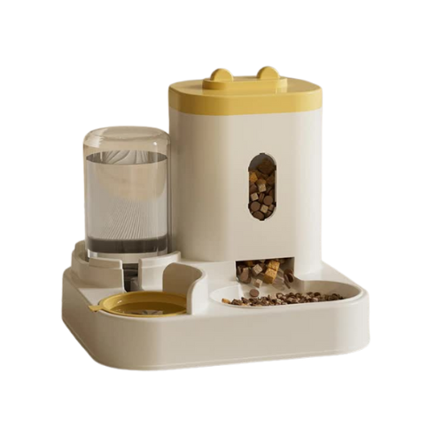 Yellow Automatic Pet Feeder and Water Dispenser