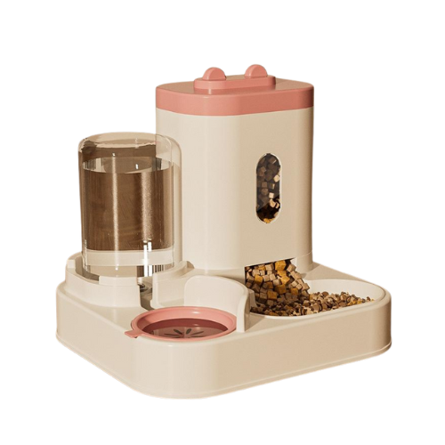 Pink Automatic Pet Feeder and Water Dispenser