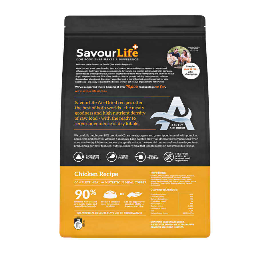 SavourLife Adult Dog Food – Air Dried Chicken Recipe