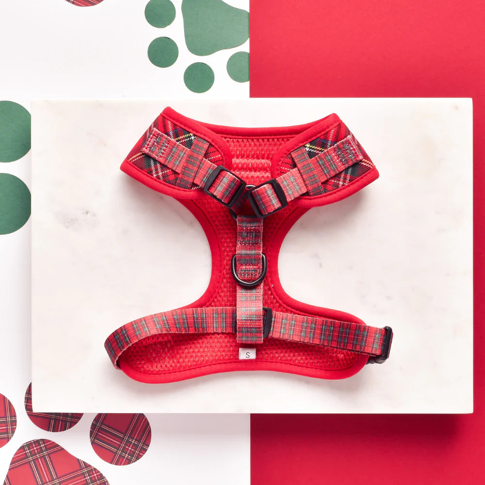 Cocopup London – Adjustable Neoprene Neck Harness – Tartan - Various Sizes